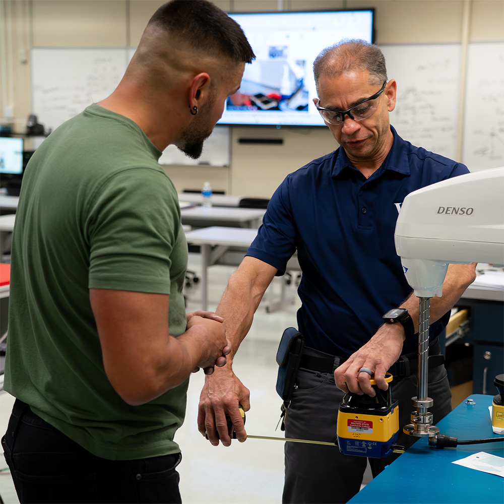 A student in an engineering technology lab.