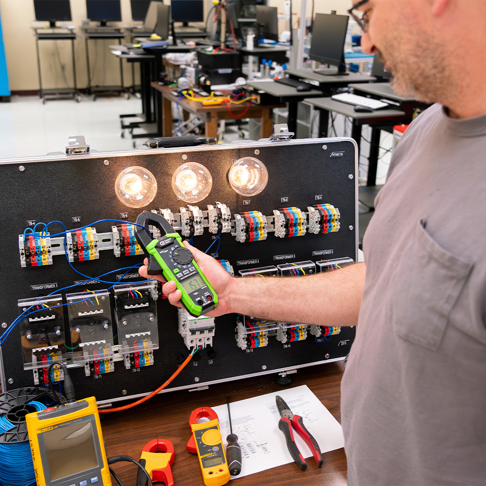 A person in the working with Engineering equipment.