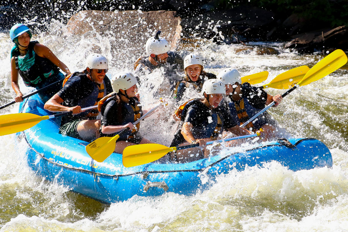 Student white water rafting