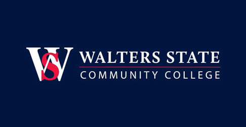 Walters State Horizontal Logo on Blue