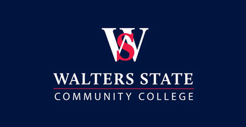 Walters State Vertical Logo on Blue