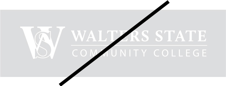 An example of a Walters State logo being used in a low contrast way.