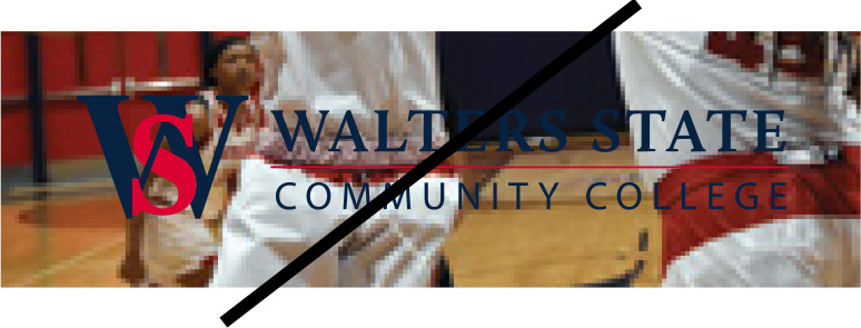 The logo on a photographic background.