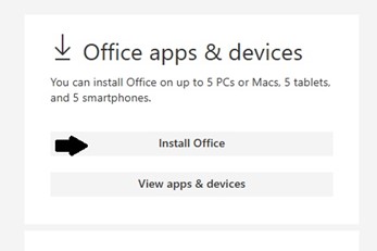 Click Install Office Screenshot
