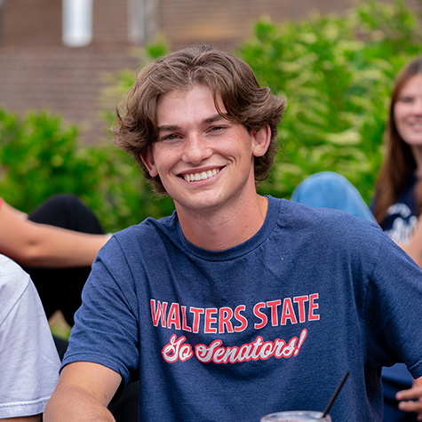 A student on the Walters State Campus